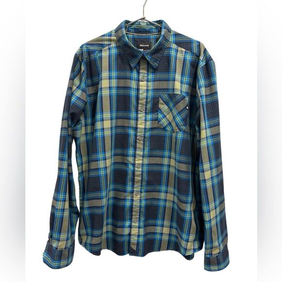 Men’s MARMOT Zephyr Plaid Button Up Shirt XL Hiking Outdoors - Picture 1 of 5